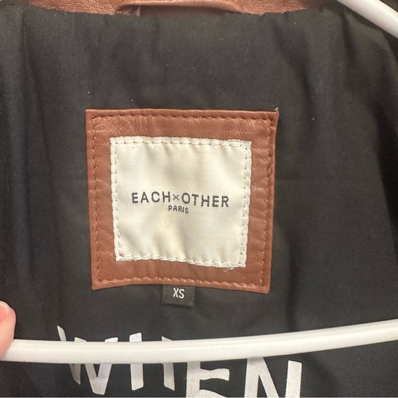 Each x Other Paris Jacket Baya Biker Moto in Brown Leather Size XS - Picture 4 of 9